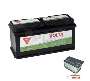 Batería De Coche Start Stop AGM 12v 105Ah 950A EN Volta - SG1050D