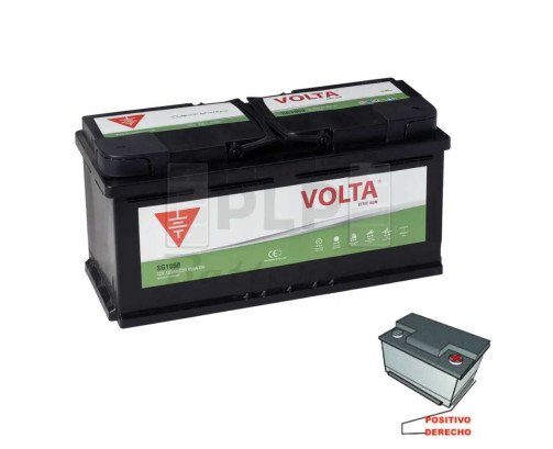 Batería De Coche Start Stop AGM 12v 105Ah 950A EN Volta - SG1050D