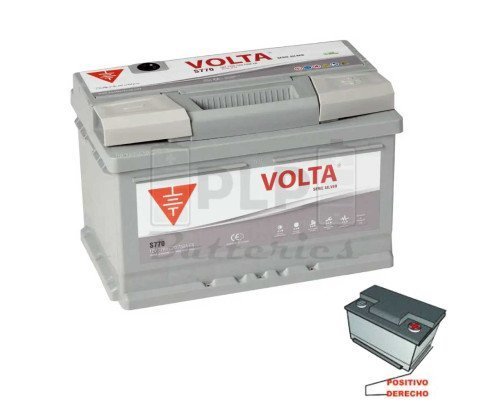 Batería De Coche 12v 77Ah 750A EN Silver Volta - S770D