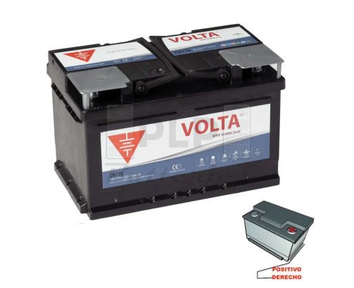 12v 77Ah 720A EN Classic Blue Volta Car Battery - CB770D