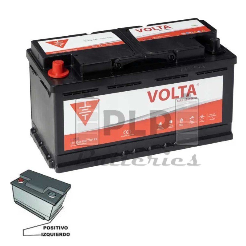 Batería de Coche 12v 95Ah 720A EN Standard +Izq Volta L950I Batería de Coche 12v 95Ah 720A EN Standard +Izq Volta L950I
