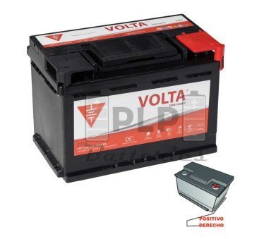 Batería de Coche 12v 72Ah 660A EN Classic Volta C720D