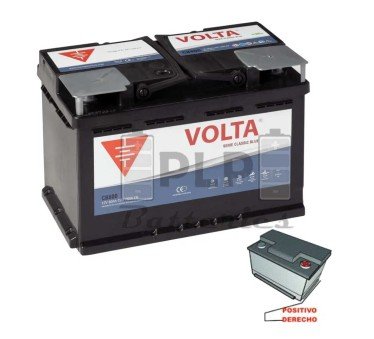 Car Battery 12v 80Ah 760A EN Classic Blue Volta CB800D