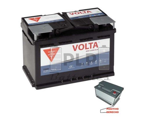 Car Battery 12v 80Ah 760A EN Classic Blue Volta CB800D