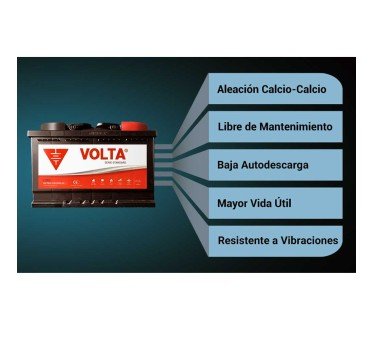 Batería de Coche 12v 80Ah 760A EN Classic Blue Volta CB800D