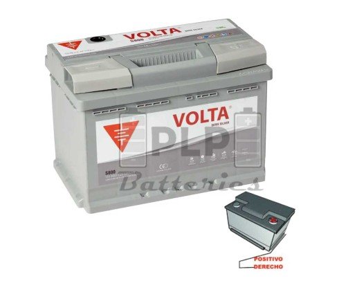 Batería de Coche 12v 80Ah 800A EN Silver Volta S800D