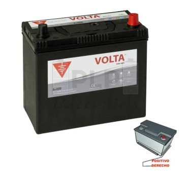 Batería de Coche 12v 50Ah 450A EN Asia Plus Volta A+500D