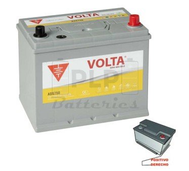 Car Battery Start Stop EFB 12v 75Ah 750Ah EN Volta ASS750D ASIA GOLD
