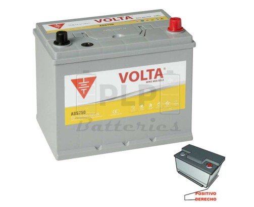 Batería de Coche Start Stop EFB 12v 75Ah 750 A EN Volta ASS750D ASIA GOLD