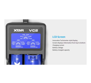 XTAR VC2 Charger LCD